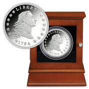 flowing hair dollar five ounce silver proof FH5 a Main