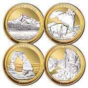 platinum and gold highlighted us state quarters AB2 b Coins