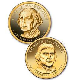 The US Presidential Dollar Coin Collection PPS 1