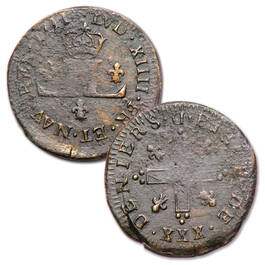 18th century musketeer coin from the new world NWH b Coin