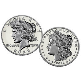 2023 showcase set of ms pr69 morgan and peace silver MP6 c Coins