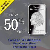 george washington one ounce silver presidential ingot PSN a Main