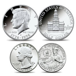 stars and stripes collection of silver us bicentennial BIF b Coin