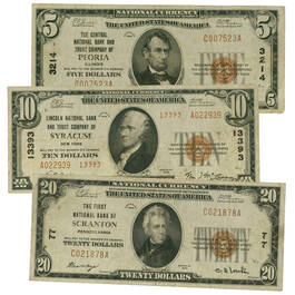 complete set of 1929 national bank NBL d Notes