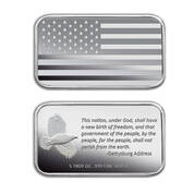 american flag five ounce silver SI5 b Ingot