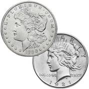 complete morgan peace silver dollars PMC a Main