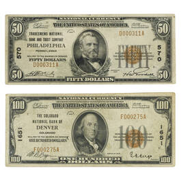 complete set of 1929 national bank NBL b Notes