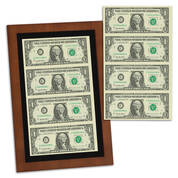 1 dollar federal reserve note uncut currency sheet UCR a Main