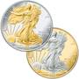 Platinum and Gold Highlighted American Eagle Silver Dollars PGE 1