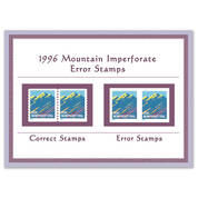 1996 mountain imperforate error stamps MTN b Panel