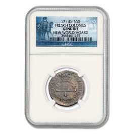 18th century musketeer coin from the new world NWH d Slab