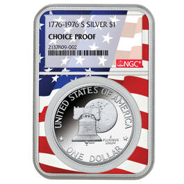 stars and stripes collection of silver us bicentennial BIF d Slab