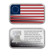 colonial flag colorized five ounce silver ingot SI8 b Ingot