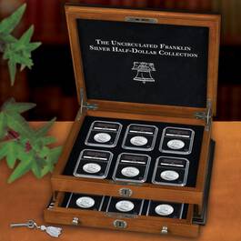 uncirculated franklin silver half dollar collection UFH b Chest