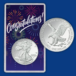 american eagle silver dollar congratulations pack